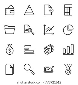 Financial icon set. Collection of high quality black outline logo for web site design and mobile apps. Vector illustration on a white background.