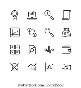 Financial icon set. Collection of high quality black outline logo for web site design and mobile apps. Vector illustration on a white background.