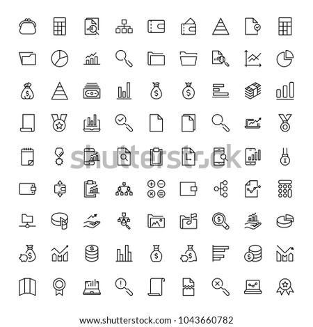 Financial icon set. Collection of high quality black outline logo for web site design and mobile apps. Vector illustration on a white background.