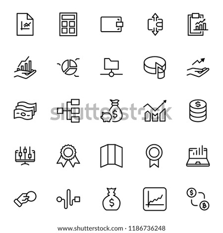 Financial icon set. Collection of high quality black outline logo for web site design and mobile apps. Vector illustration on a white background.
