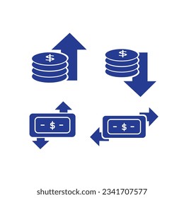 financial icon set, cycles and economic ups and downs. simple icon. vector illustration