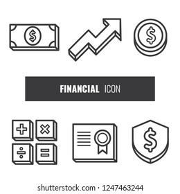 financial icon set design