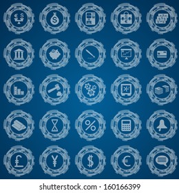 Financial icon set. EPS 10 vector illustration with transparency.