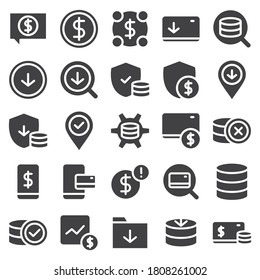 financial icon set filled bundle