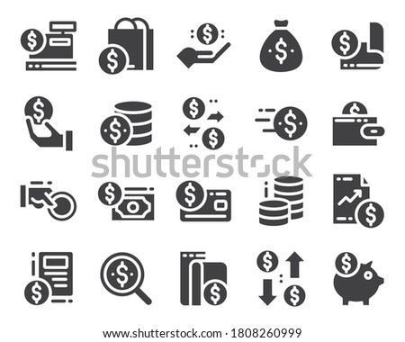 financial icon set filled bundle