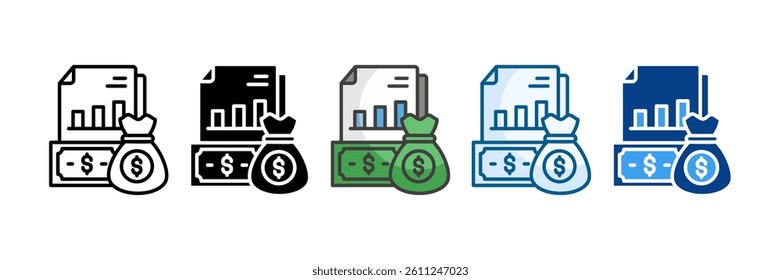 Financial Icon Set Multiple Style Collection