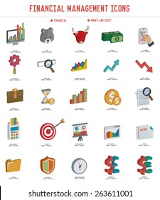 Financial icon set on white background,three dimension design,clean vector