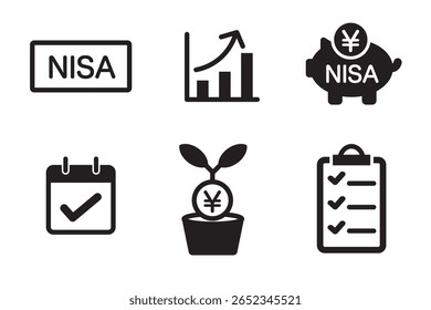 Um ícone financeiro com tema sobre o sistema NISA do Japão e o gerenciamento de ativos.