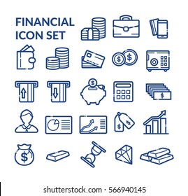 Financial Icon Set. Vector