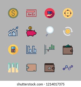 financial icon set. vector set about bar chart, line chart, profits and investment icons set.