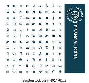 Financial icon set,clean vector