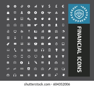 Financial icon set,clean vector