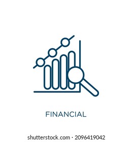financial icon. Thin linear financial outline icon isolated on white background. Line vector financial sign, symbol for web and mobile