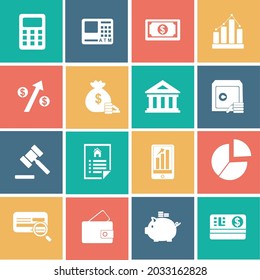 financial Icon in Vector Format , all are 16 icons
