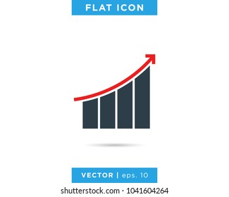 Financial Icon Vector Logo Design Template. Growing Graph Sign and Symbol