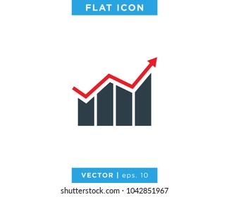Financial Icon Vector Logo Design Template. Growing Graph Sign and Symbol