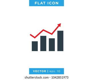 Financial Icon Vector Logo Design Template. Growing Graph Sign and Symbol