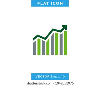 Financial Icon Vector Logo Design Template. Growing Graph Sign and Symbol