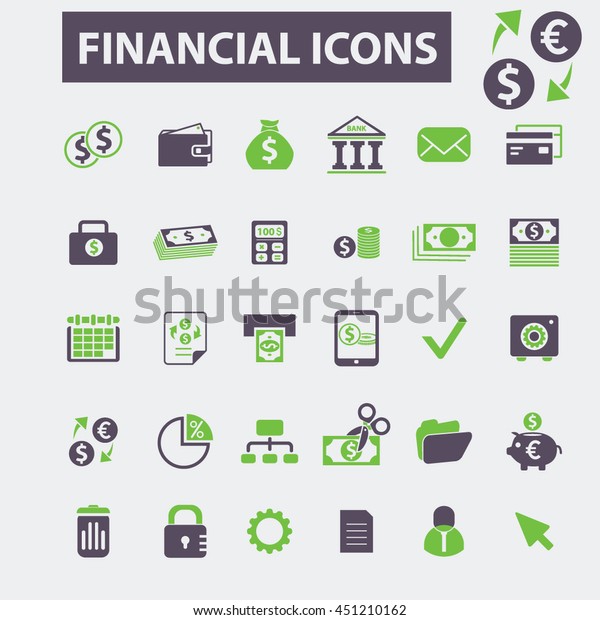 Financial Icons Stock Vector Royalty Free 451210162