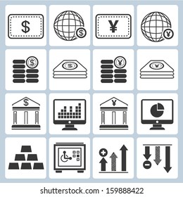 financial icons, investment icons
