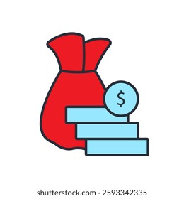financial icons isolated on White Background. Flat style design