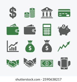 Financial Icons Set. Editable vector icon. Perfect for web and app interfaces, presentations, info graphics, etc. 
