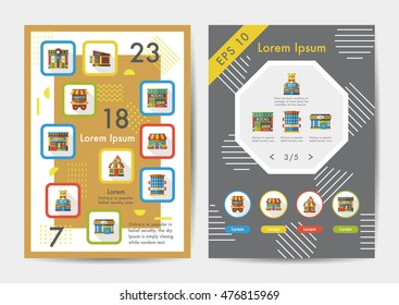 Financial icons set with long shadow,eps10