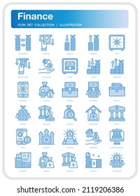 Financial Icons Set. UI Pixel Perfect Well-crafted Vector Thin Line Icons. The illustrations are a vector.

