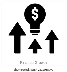 Financial Idea Growth and icon concept