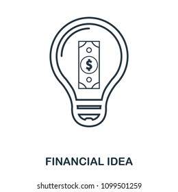 Financial Idea icon. Flat style icon design. UI. Illustration of financial idea icon. Pictogram isolated on white. Ready to use in web design, apps, software, print.
