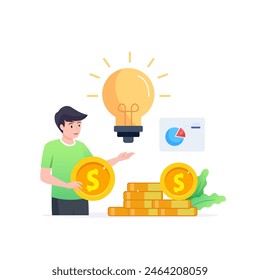idea financiera, Vector de innovación ilustración creativa