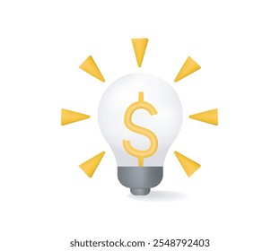 Concepto de bombilla de idea financiera