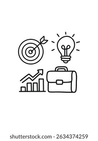ideias financeiras, ilustração de vetor de doodle