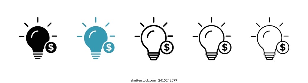 Ideas financieras e Icono de vectores de innovación. Símbolo vector de inversión y crecimiento para el diseño de la interfaz de usuario.