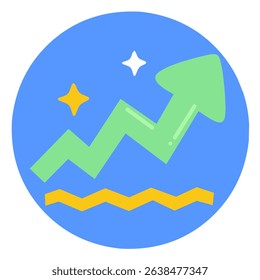 Financial illustration in cute cartoon style with upward trend with green arrows. Modern and playful vector style suitable for financial education or infographics.