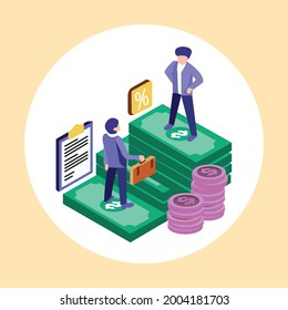 Financial illustration, financial planning vector illustration concept 