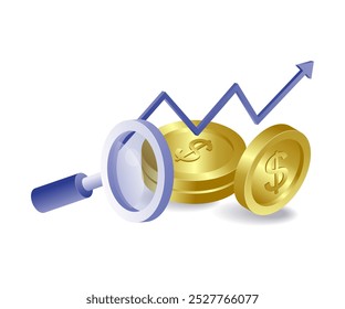 Financial improvement analysis flat illustration