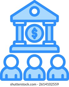 Financial Inclusion Icon Blue Color Vector Illustration