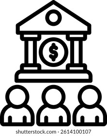 Financial Inclusion Icon Outline Vector Illustration