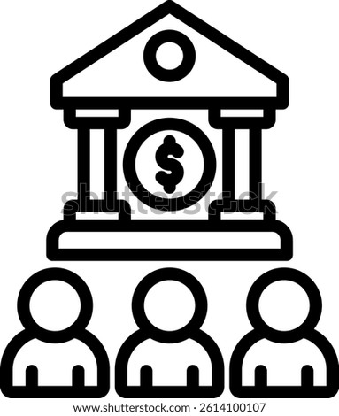 Financial Inclusion Icon Outline Vector Illustration