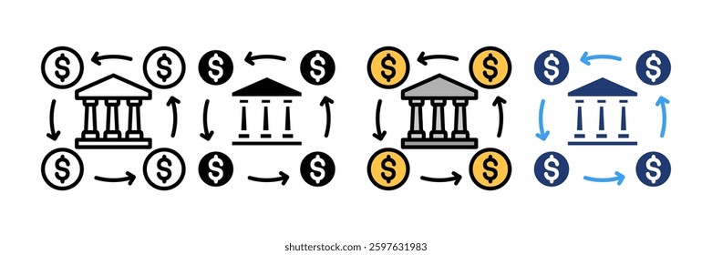 Financial Inclusion Icon Set Multiple Style Collection