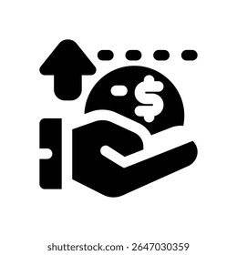 financial income glyph icon. Strong and solid vector icon for websites, mobile interfaces, presentations, and visual branding. High quality and easy to edit.