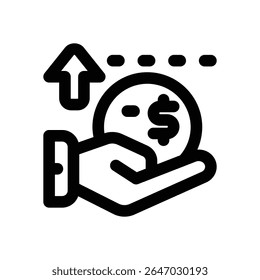financial income line icon. Clean and minimalist vector icon for websites, mobile apps, presentations, and logos. Fully scalable and customizable for any project.