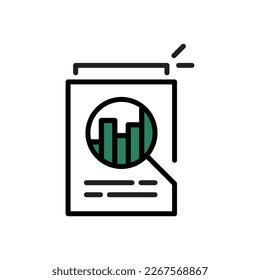 financial increase or data performance icon. outline simple trend paperwork logotype graphic stroke design element isolated on white. concept of information management or evaluation monitoring symbol