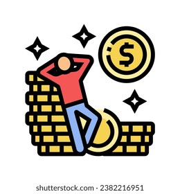 vector de icono de color de independencia financiera. signo de independencia financiera. ilustración de símbolo aislado