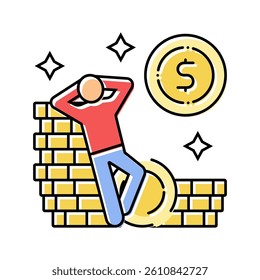 financial independence color icon vector. financial independence sign. isolated symbol illustration