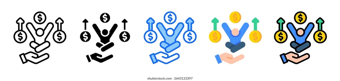 Elemento De Icono De Independencia Financiera Para Diseño De Estilo Múltiple