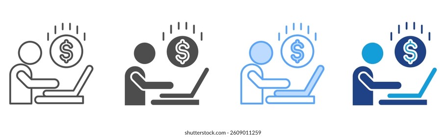 Financial Independence Icon Set Multiple Style Collection