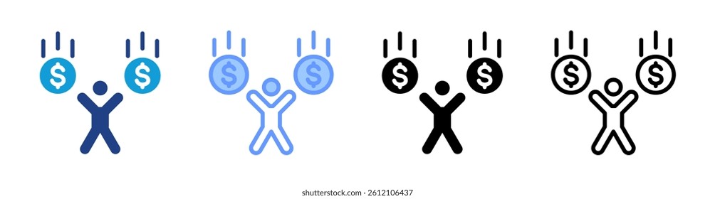 Financial Independence icon set multiple style collection
