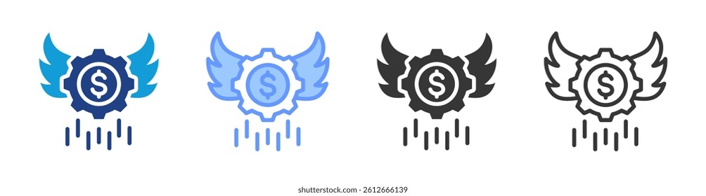 Financial Independence icon set multiple style collection